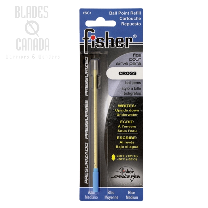 Fisher Space Pen Refill for Cross Pens, Medium Ink Blue, FPSC1
